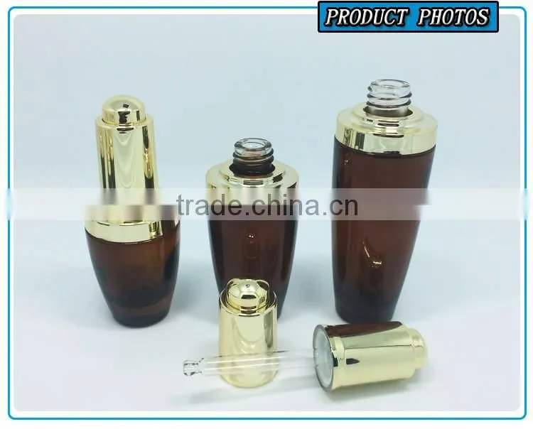Bule colored glass cosmetic bottles and jars