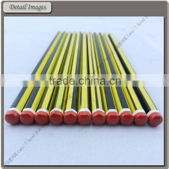 7'' Stripe Hexagonal HB Pencil With Sticky Top