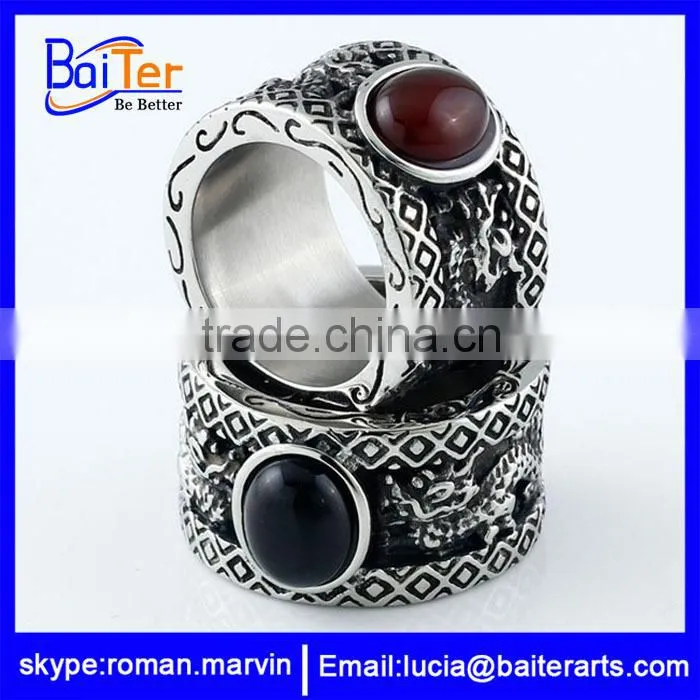 Fashion design yellow gold stainless steel rings for men wholesale