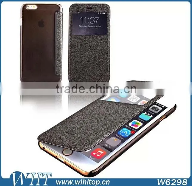 Flip PU Leather Case with Window for iPhone 6 Plus 5.5", Window View Smart Case for iPhone 6 Plus
