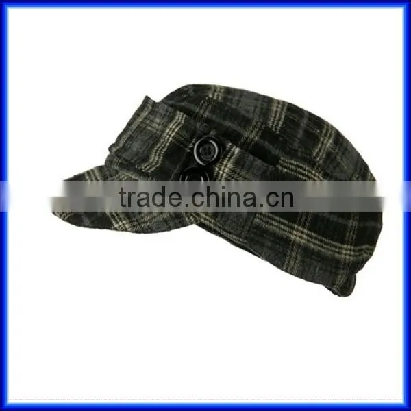 Brown washed cotton custom logo military cap/army cap hat