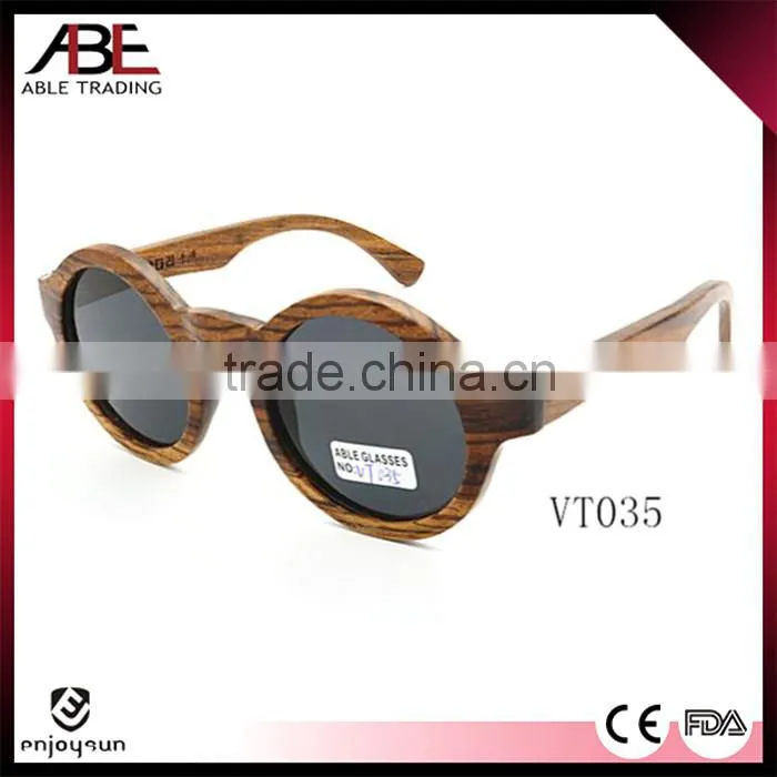 round frames 2016 classic summer UV400 lens new design bamboo wooden polarized sunglasses wholesale