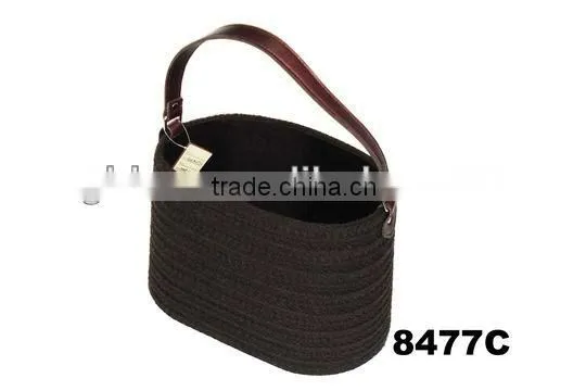 Knit storage basket in cone shape