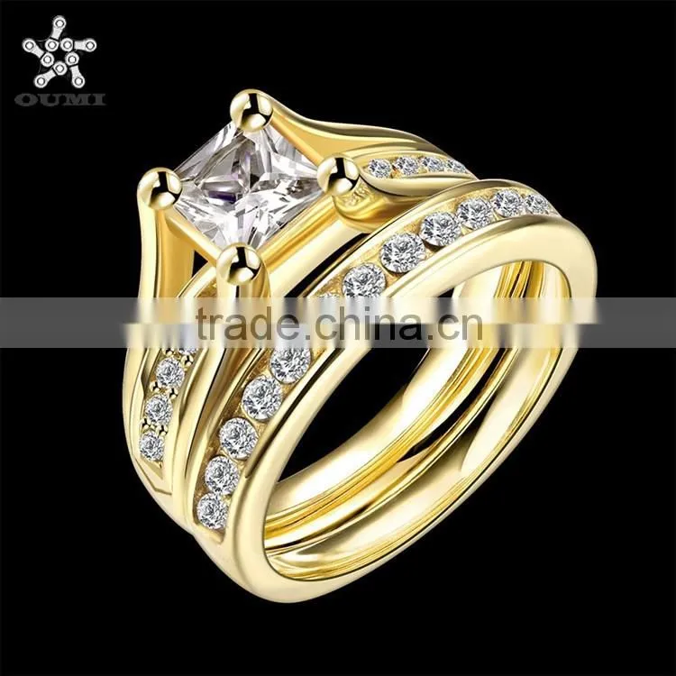 Wholesale factory 2016 trendy new Zircon diamond gold rings designs for women