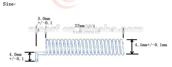 2015 SW433-TH22 Gold Plated Spring Antenna 2.15dBi High Gain 433MHz Antenna