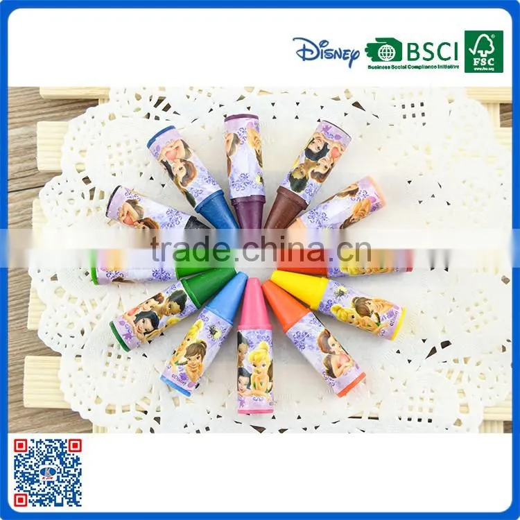 Cute 12 colors mini crayons into disc packaging