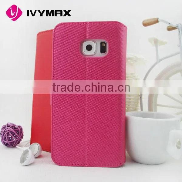 Wallet PU leather mobile phone case manufacturer for samsung galaxy s6 edge