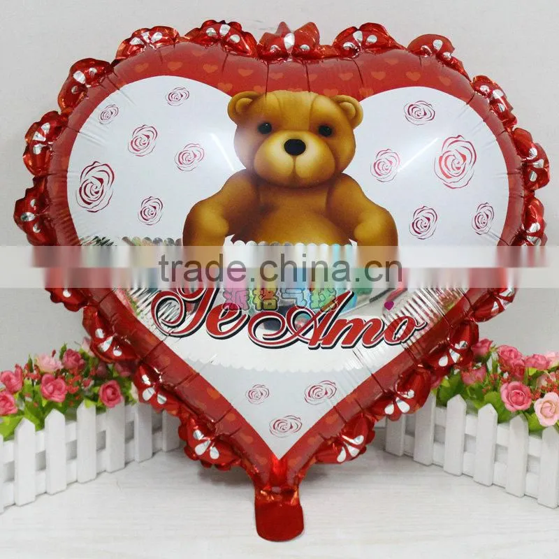 Hot sale 23 inch lace Spanish "I love you" balloon heart helium balloon for kids toys wedding decoration balloons,foil balloon