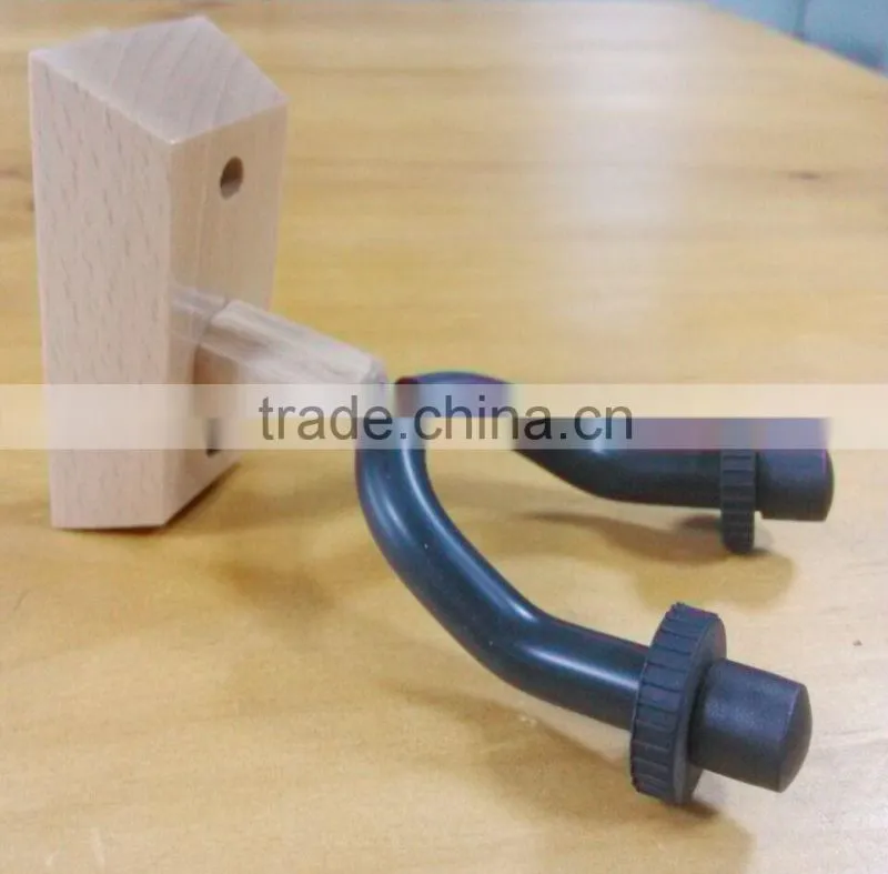 Mountable Acoustic Guitar Wall Hanger with Wood Base