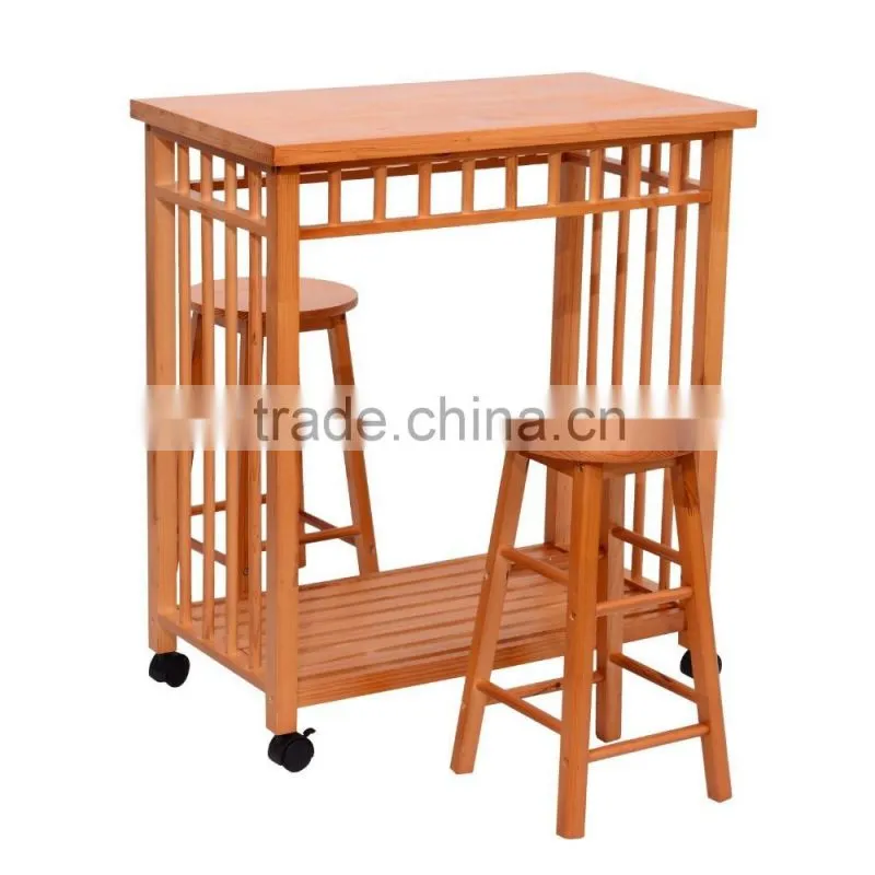 Pine wood Kitchen island with Drawer & tray