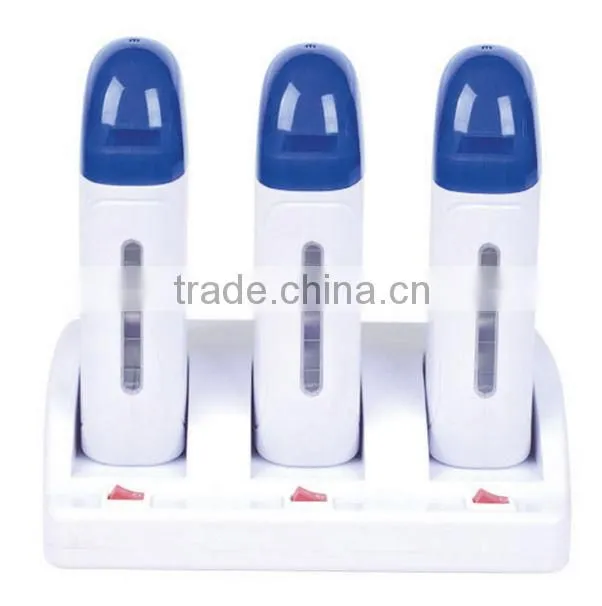 3 triple roller wax cartridges depilatory waxing kit wax heater warmer