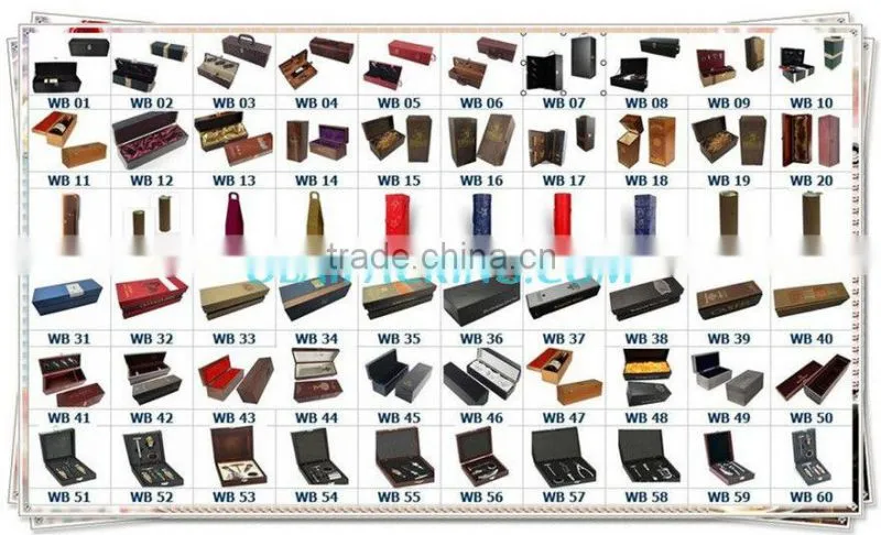 1 bottle,2 bottle,6 bottle stock Pu leather cover wood wine case wholesale