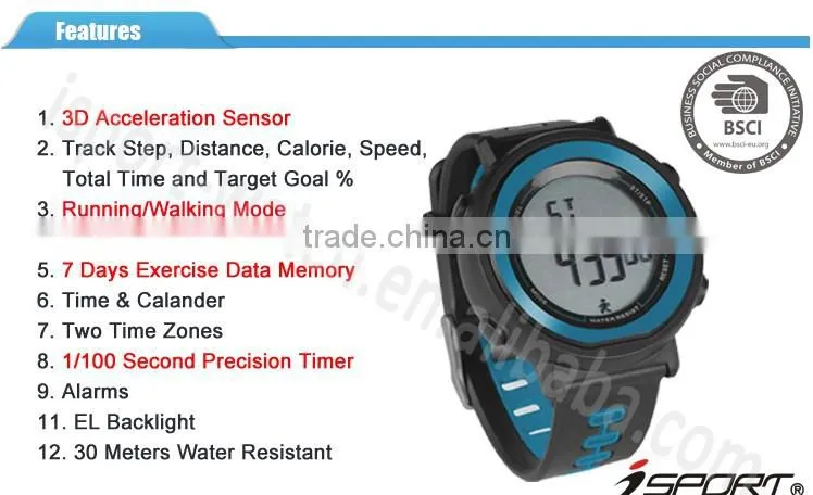 Healthy Living Sports Wrist Pedometer with Stopwatch
