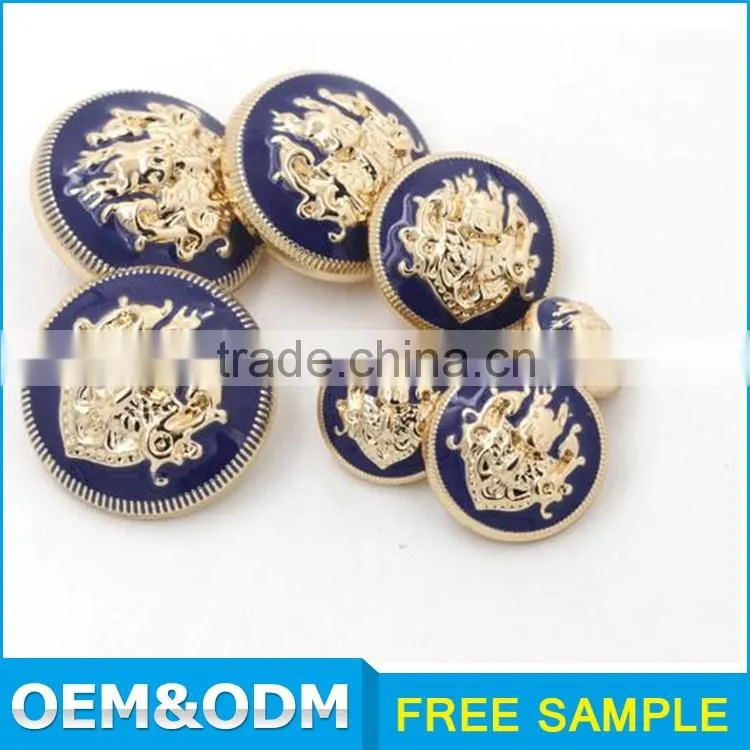 custom antique metal embossed logo jeans button