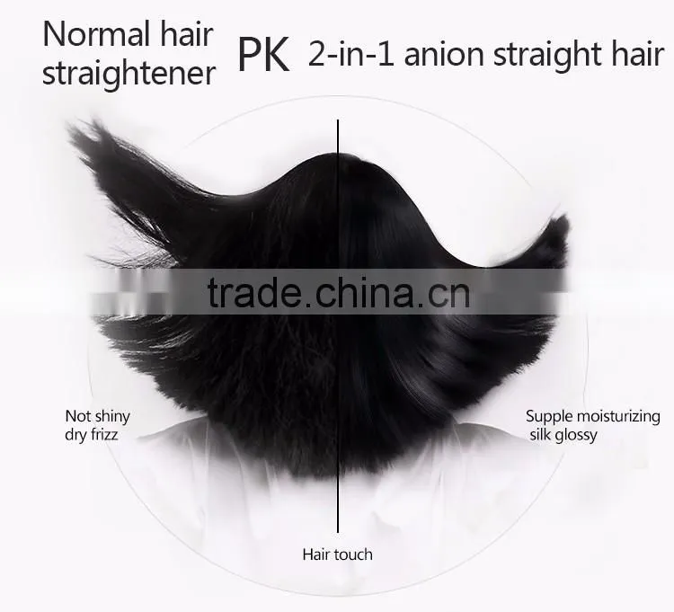 2016 New Arrival Professional Electric Hair Straightening Brush Anion Hair Straightner Brush Easy Hair Comb in Black