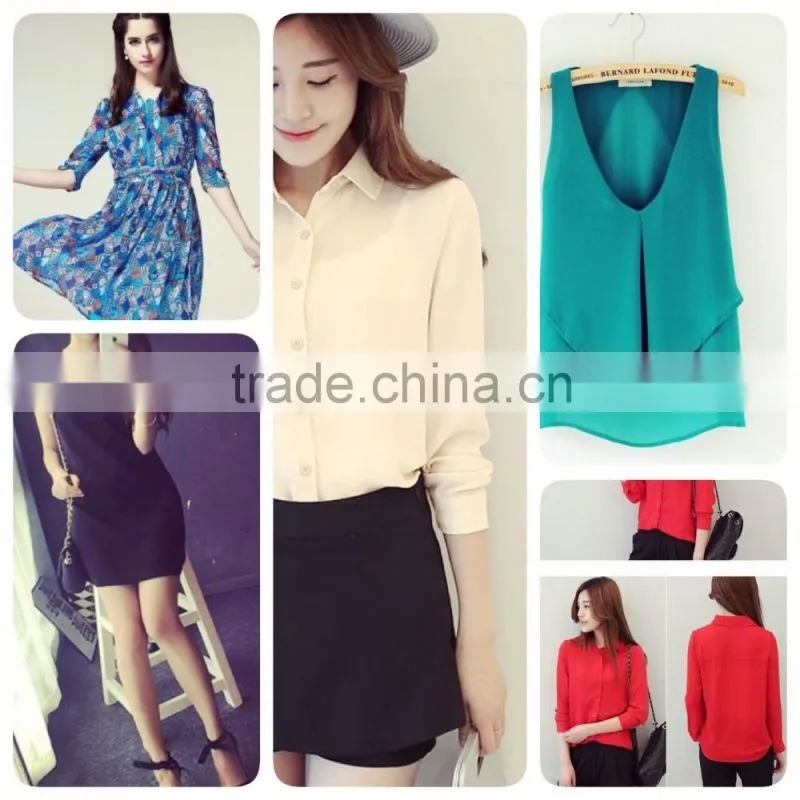 China wholesale 100%Polyester Grid chiffon for lady's fashion dress /shirt/ blouse (#P-010)