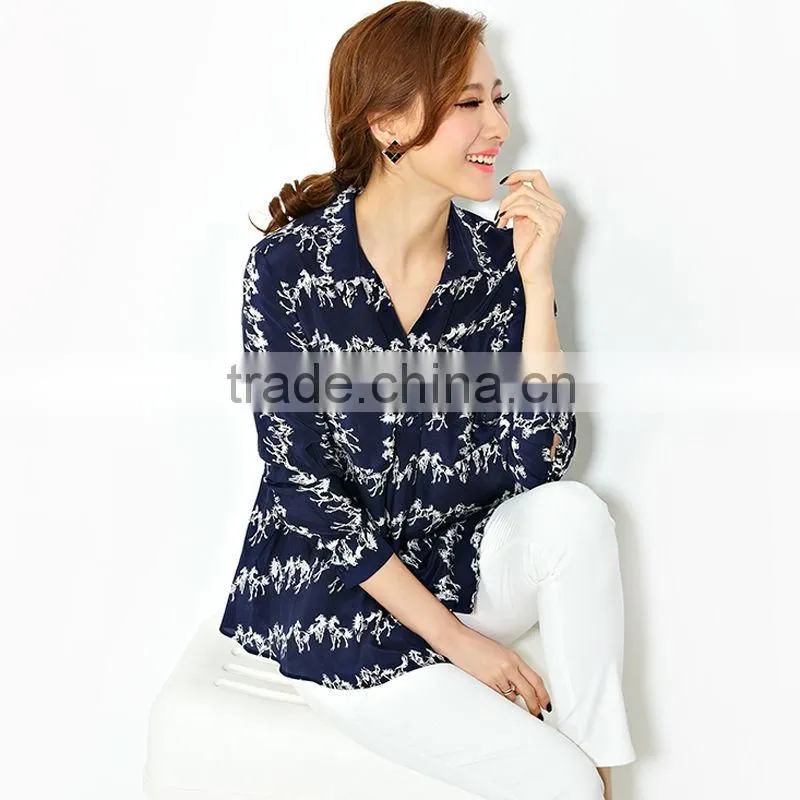 Contrast color printed t-shirt for women 2016