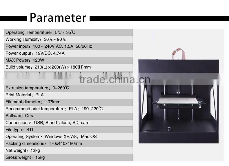Small Digital 3D Printer Machine FDM 3d metal printer