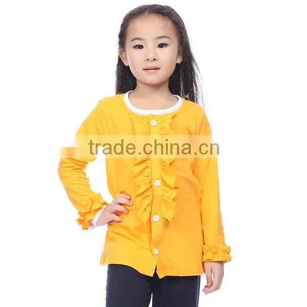 Girl Vintage Clothing Pink Ruffle Cotton Kintted Cardigan