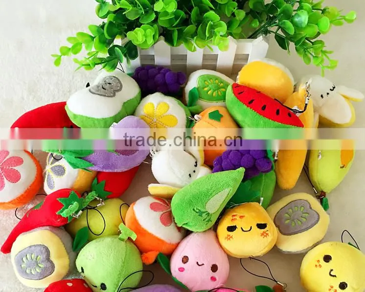 fruit keychain plush toy /plush keychain wholesale/ Yangzhou XMD plush toy