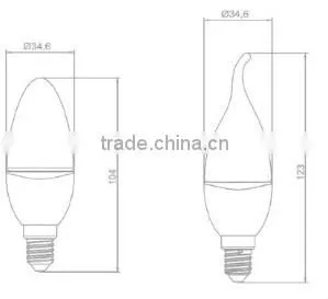 TIWIN 4W LED candle 2700K flameless white body with CE,RoHS&TUV certification