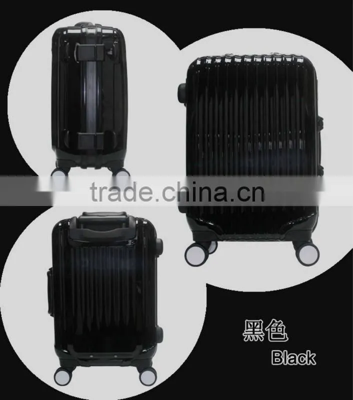 2014 china supplier new design ABS+PC Hard plastic Luggage with aluminium frame