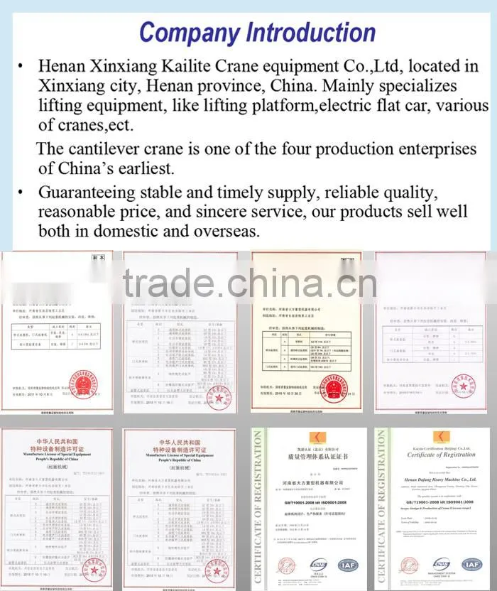 High quality double beam trolley goliath crane