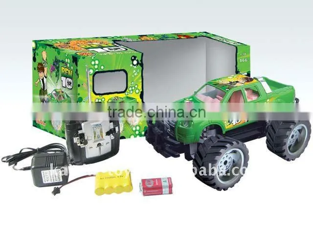 1079532 ben 10 scale 1 18 4 function rc car with light and music