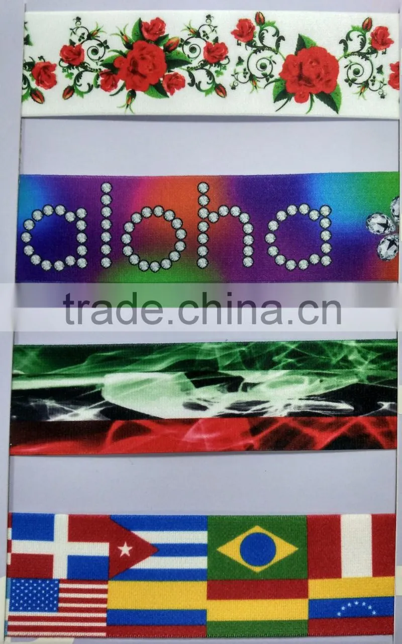Transfer Print woven elastic tape