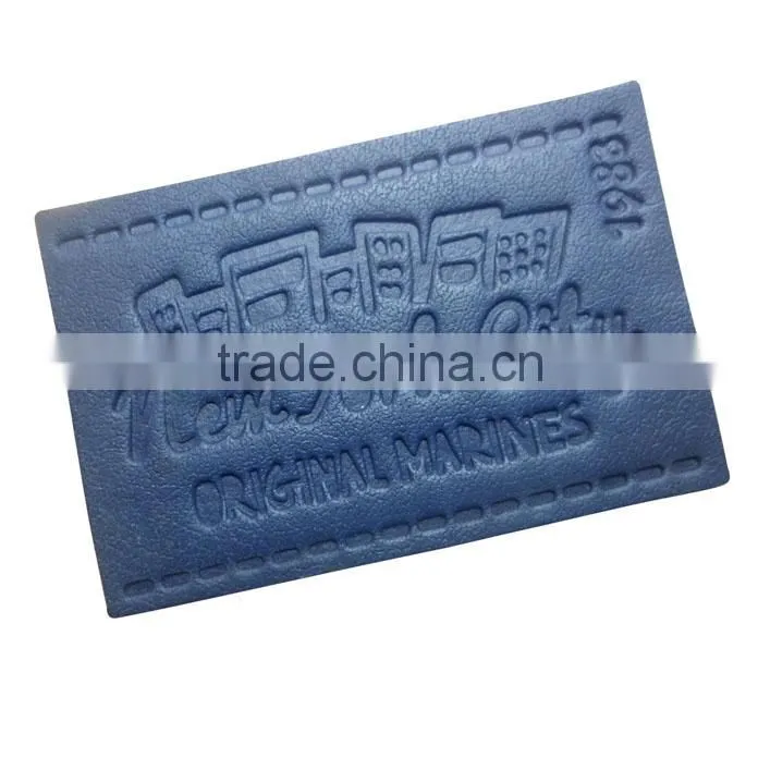 custom design fake leather jeans label