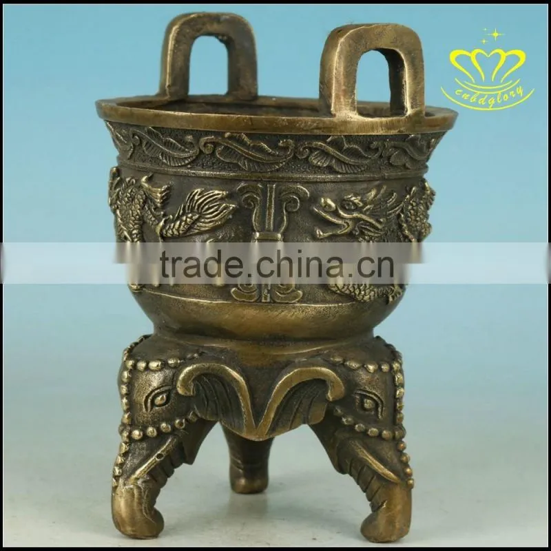 The bronze censer Temple round rectangle copper incense burner