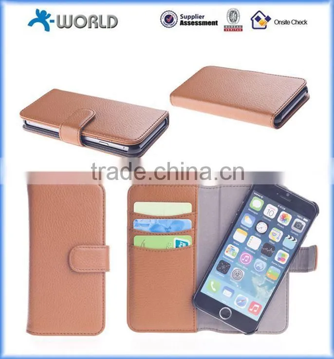 ISO Approved Manufacturer 2 in 1 PU Leather Detachable Wallet Case for iPhone 6S