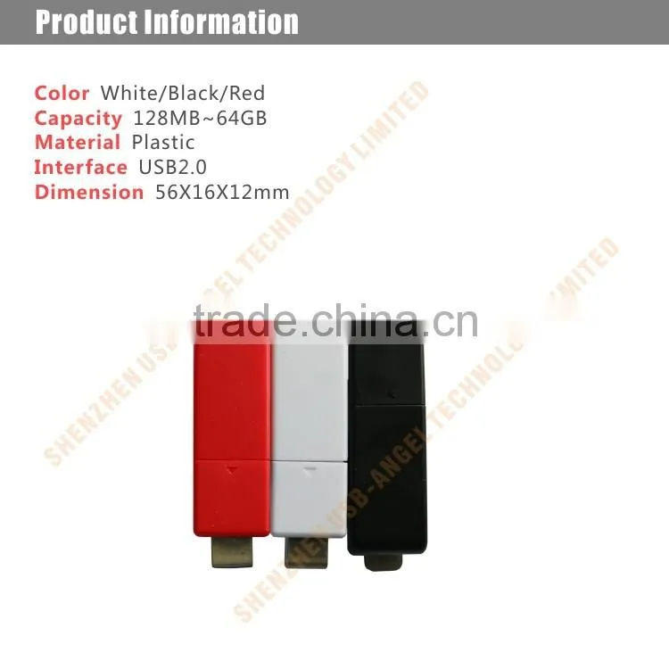 Shenzhen factory usb flash drive 8gb plastic usb pen drive 2.0 interface book clip usb flash drive