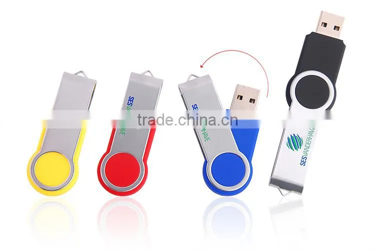Top quality fashion business Bulk 32gb metal swivel usb flash drive with high speed logo customized