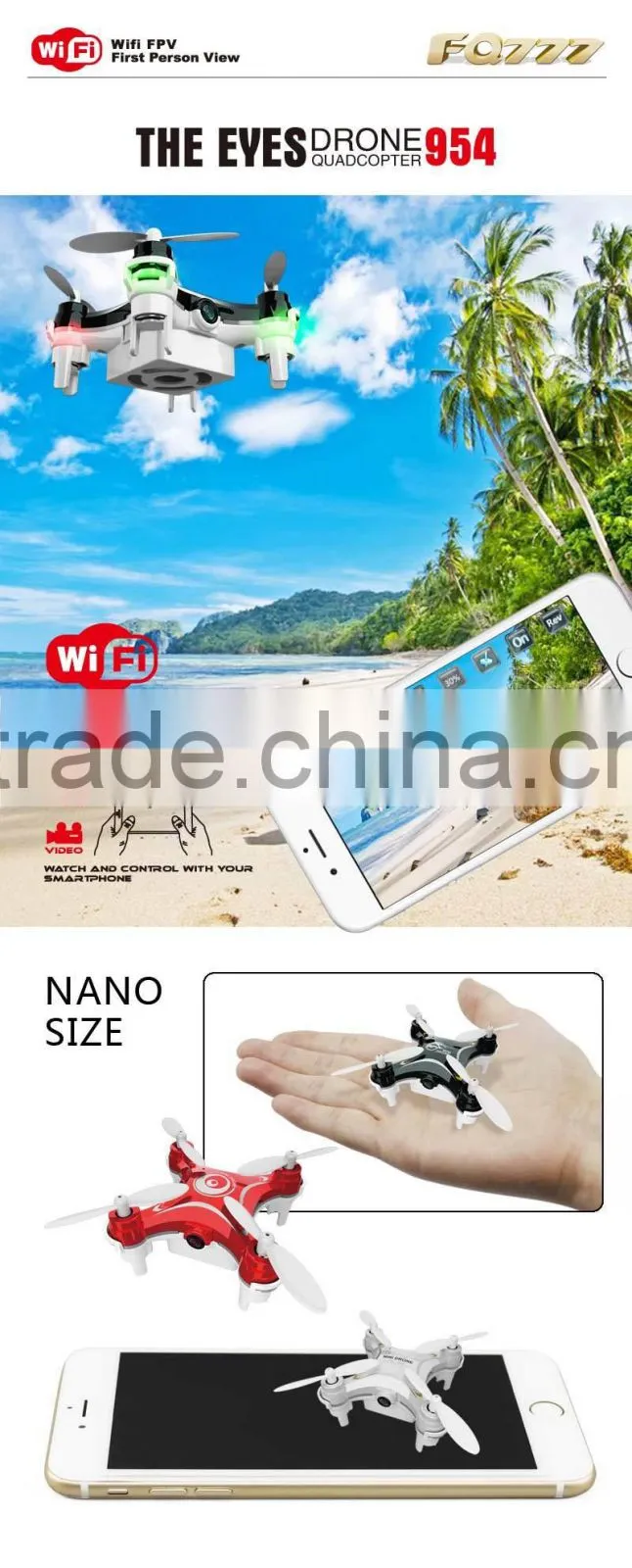 2016 New wifi control mini quadcopter with camera