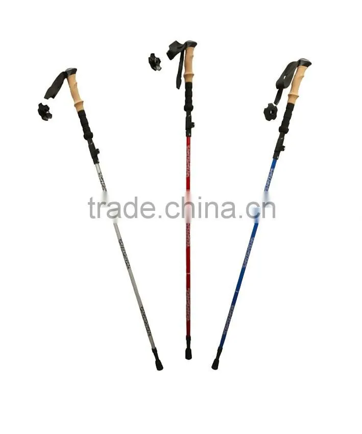 Five sections alumium 7075 long EVA telescopic trekking nordic folding walking pole