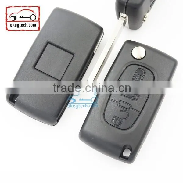 High Quatity Citroen romote flip key shell 3 button VA2 blank NO battery place 0523 Citroen key cover