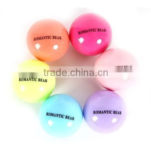 Romatic bear 6colors Natural Plant Organic Lip Balm Ball Lipstick 24pcs/set Favours Of Fruits