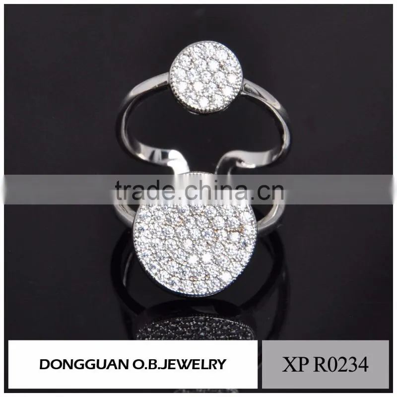 Popular 925 Sterling Silver ring Wedding adjustable Ring plated white gold
