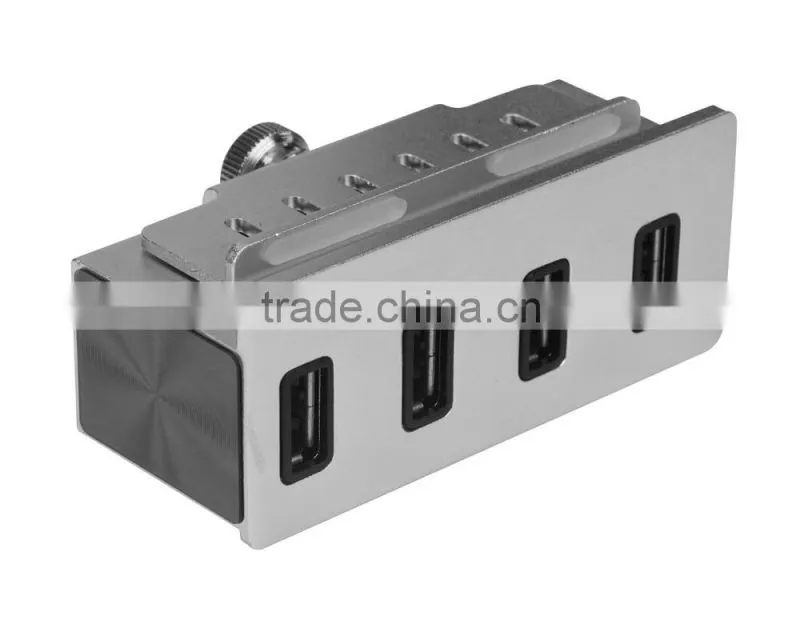 High-speed 4-Port USB 3.0 Hub with LED indicators and easy to be fixed on the PC or table