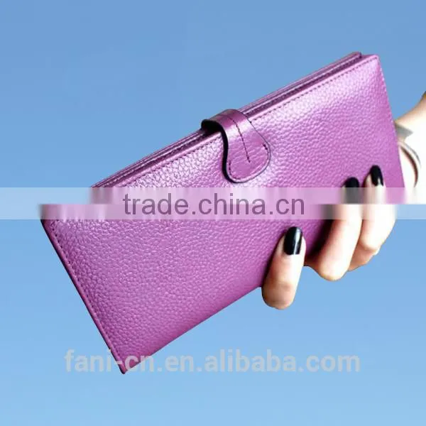 Chinese designer design genuine leather clutch purse for ladies with luxury appearance
