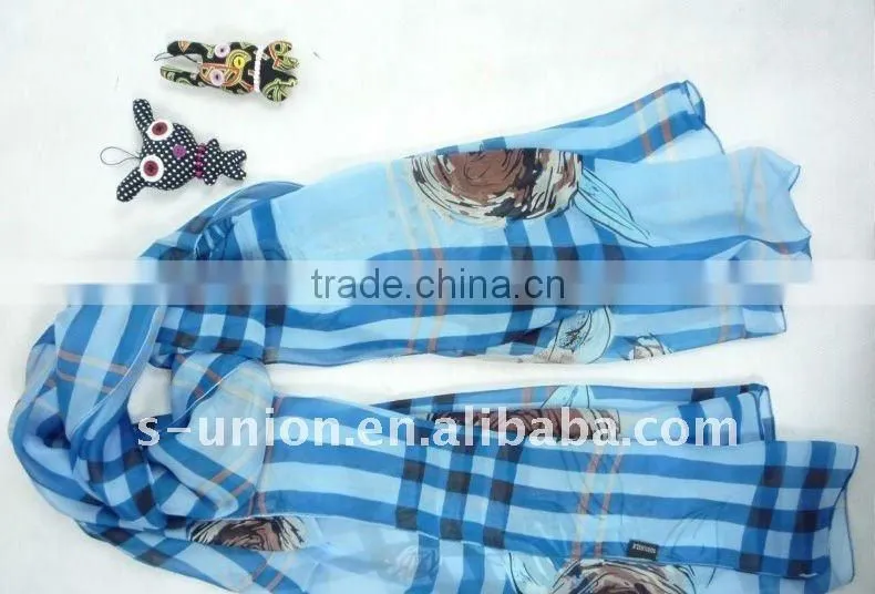 Fashion pretty 100% raw silk scarves for ladies