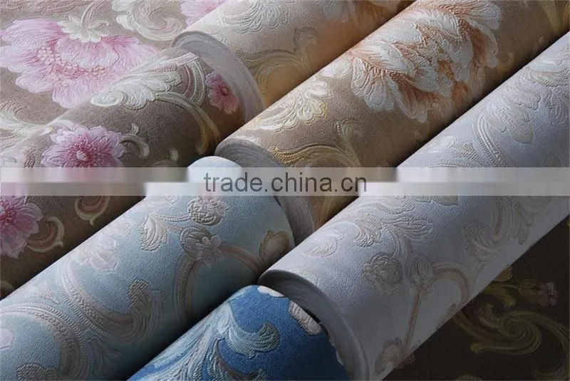 deep color embossing vinyl striped washable wallpaper