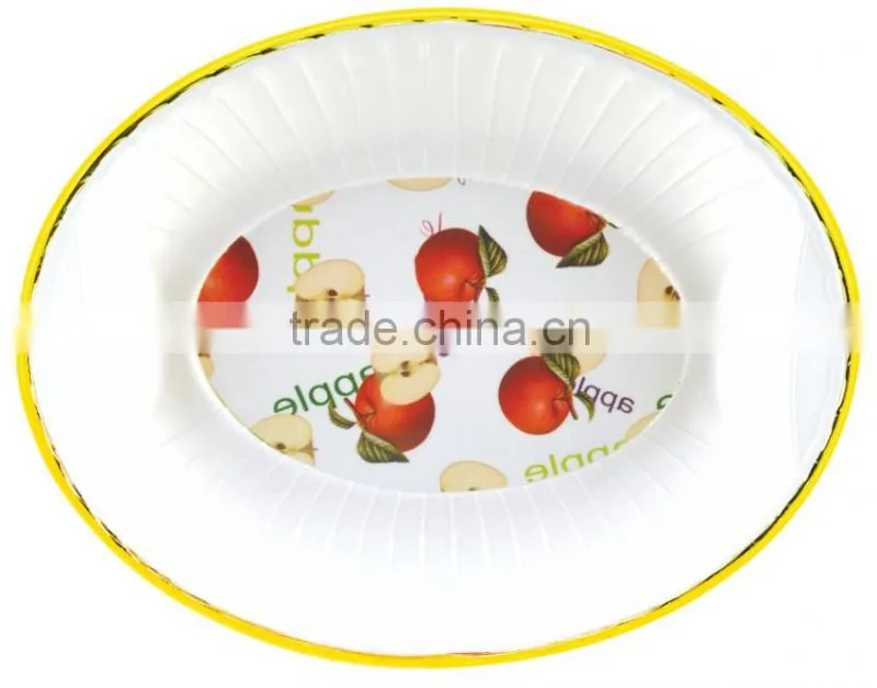 Oval white fruit plastic pp candy plate