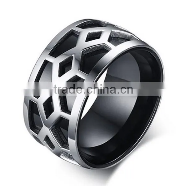 2016 New Design Fashion Black Stainless Steel Men ring