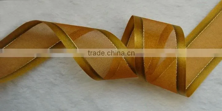 Gradual change color ribbon pink,yellow,blue,purple, 1-1/2inch wide organza ribbon,diy handmade hair accessorie,200 yard / roll.
