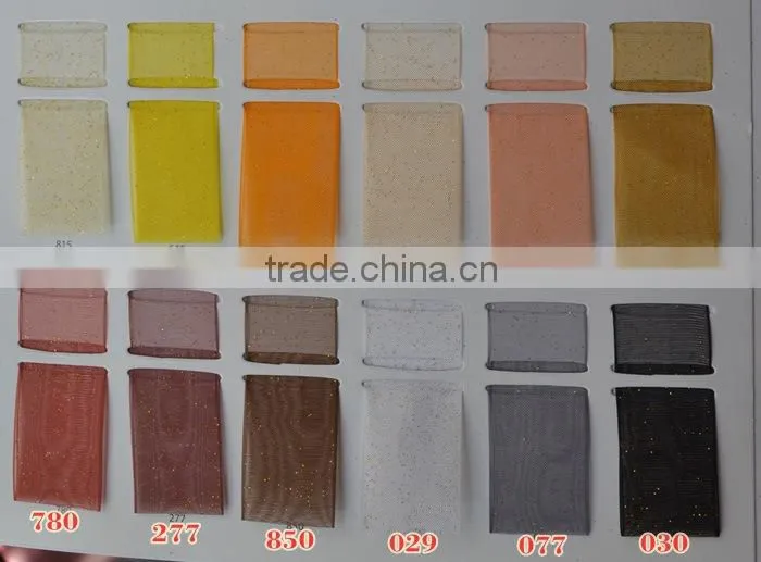 Glitter organza ribbon,mixed colors, 1" wide,DIY handmade gift wrap.200yard / roll.