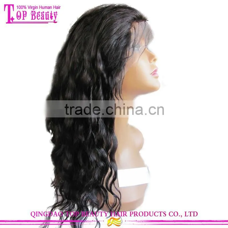 Part anywhere natural color loose wave lace front wig 100% virgin russian hair cheap lace front wig with baby hair