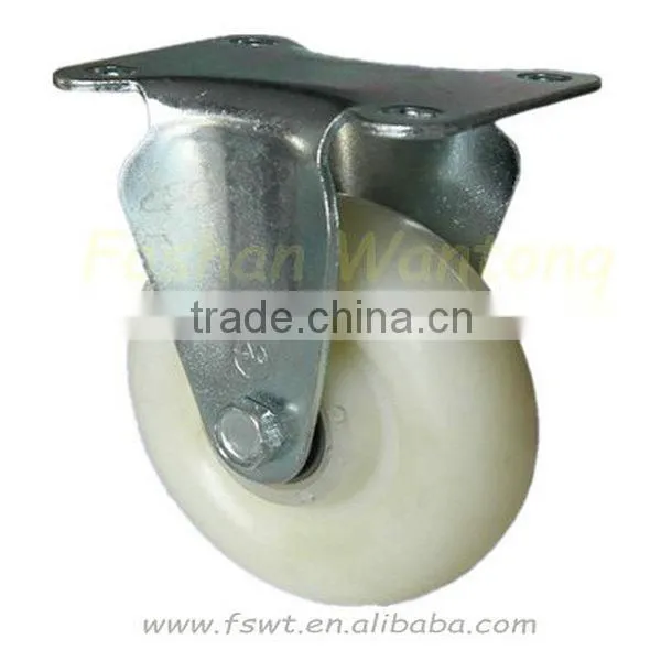 Swivel Screw Bracket White Single Nylon Small Plastic Wheel