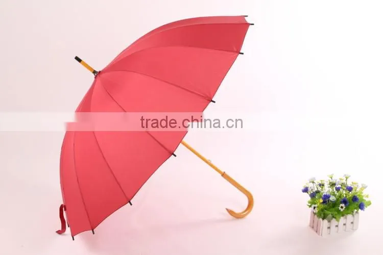 16k wood umbrella manual open umbrella windproof umbrella waterproof umbrella made by chinese umbrella manufacturer parasols